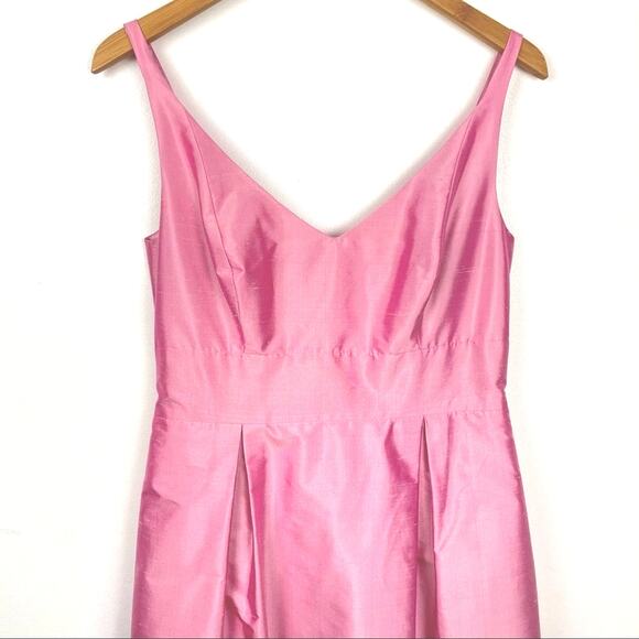Jenny Yoo | Pink Silk Dress Formal Fit & Flare Dress Bridesmaid Prom 8 - Picture 1 of 12